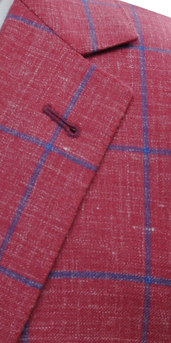 Watermelon Windowpane Wool Mix Suit