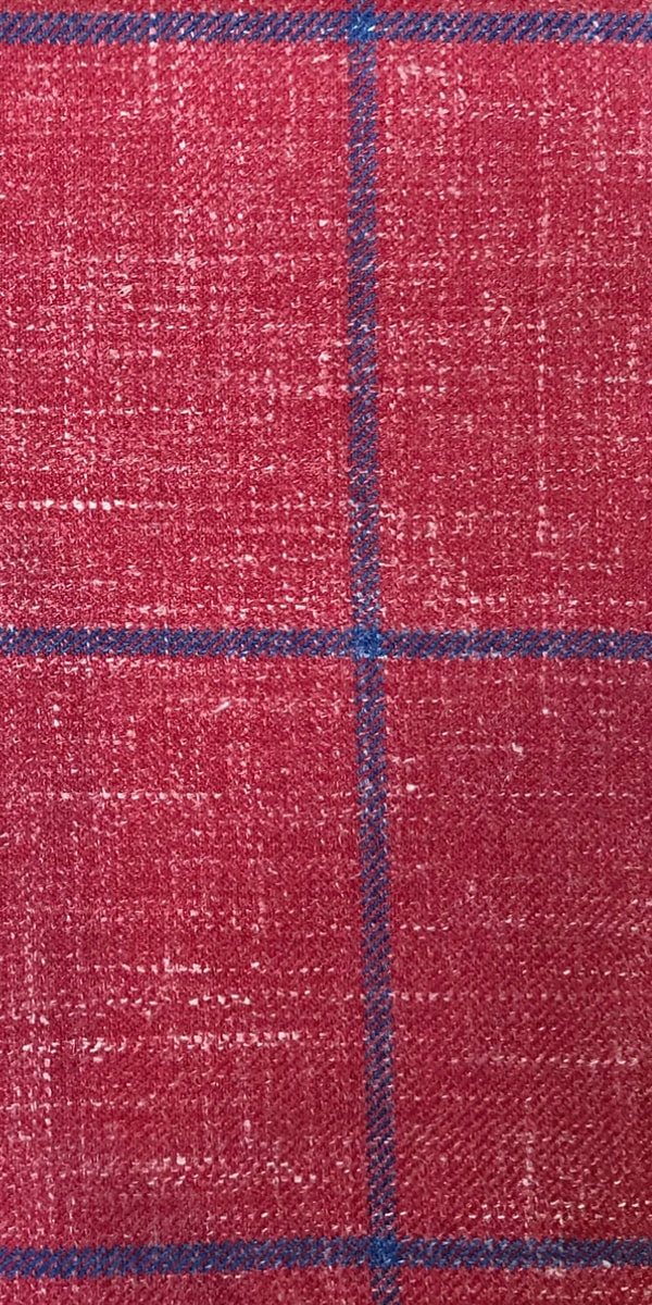 Watermelon Windowpane Wool Mix Suit