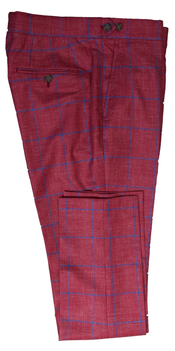 Watermelon Windowpane Wool Mix Suit