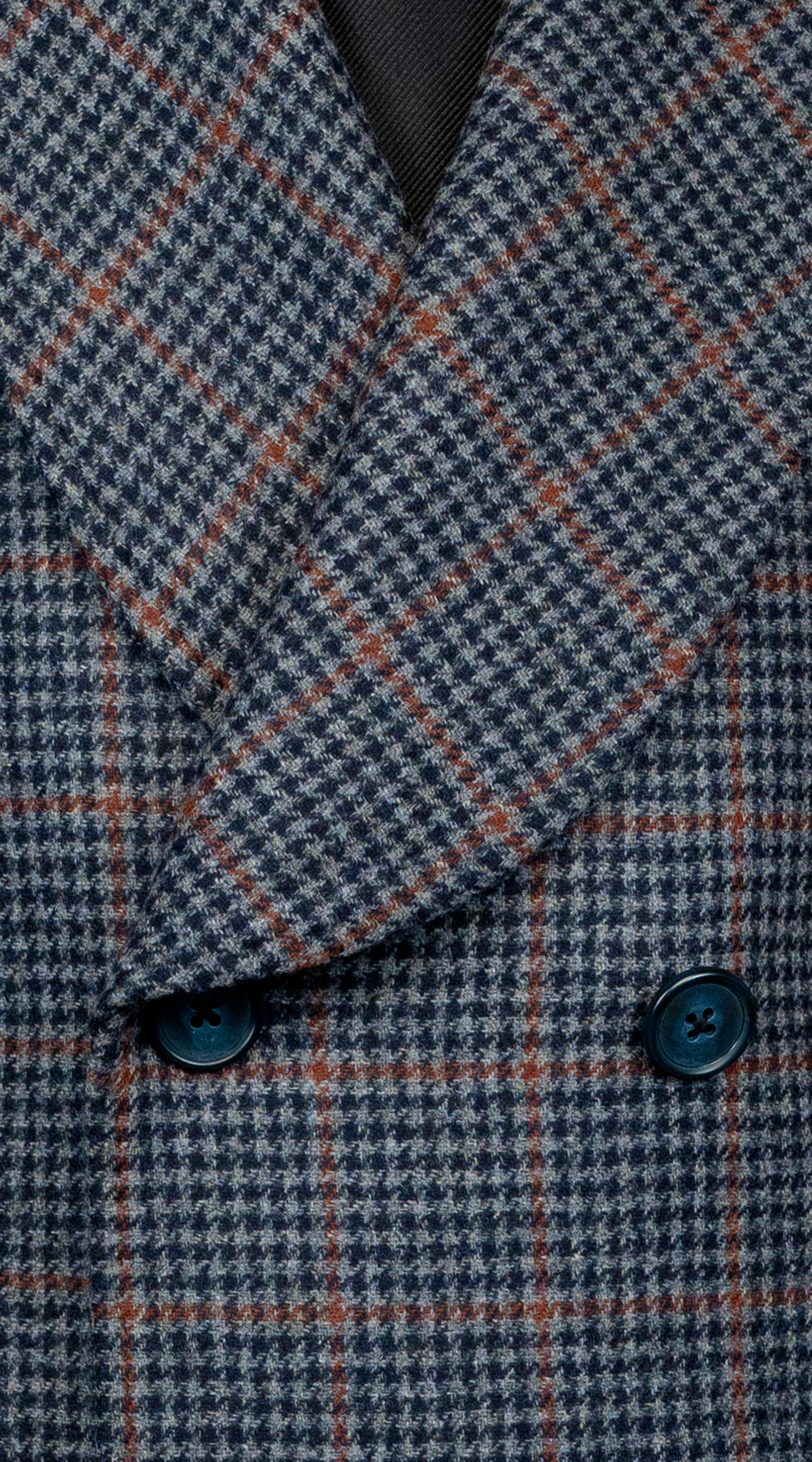 Manteau Croisé Carreaux Bleus