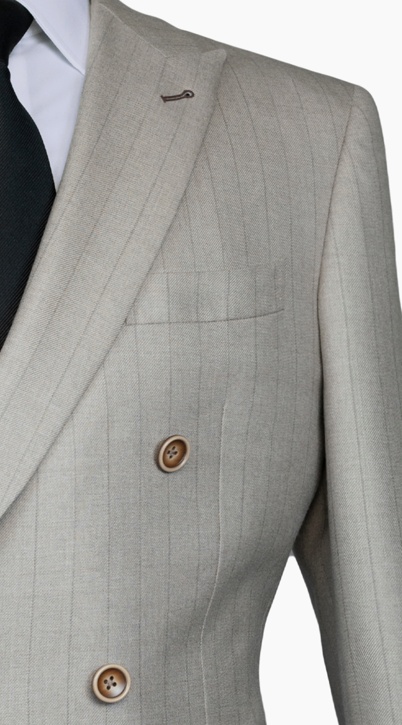 Complet Croisé Rayé Sable Argenté