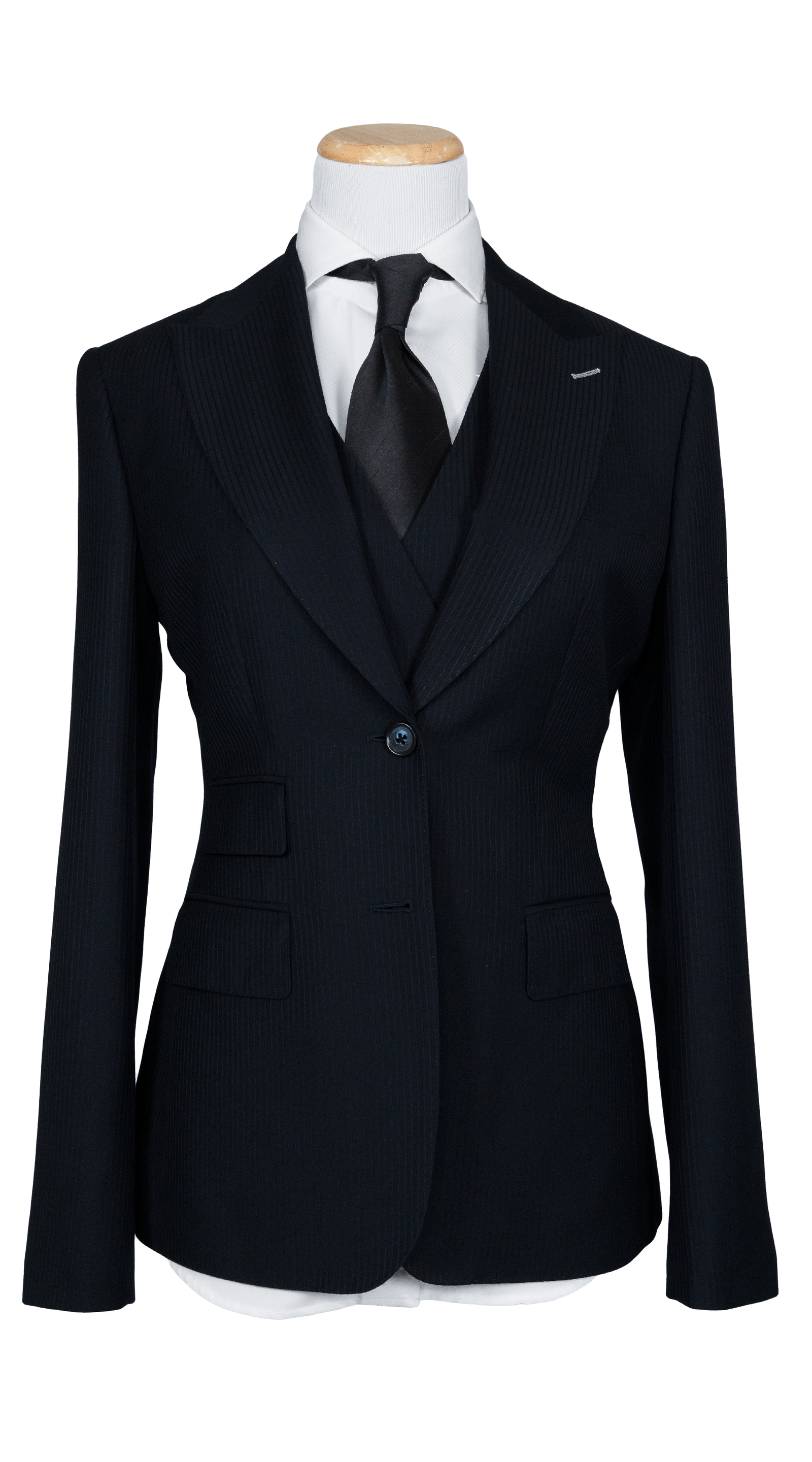 Midnight Blue Pinstripe Three-Piece Suit