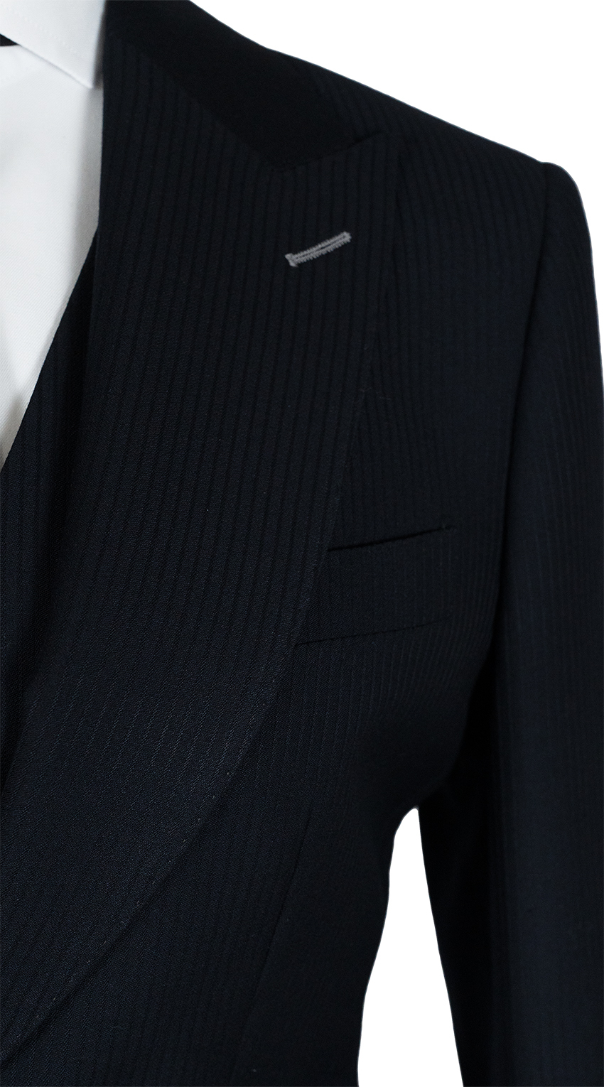 Midnight Blue Pinstripe Three-Piece Suit