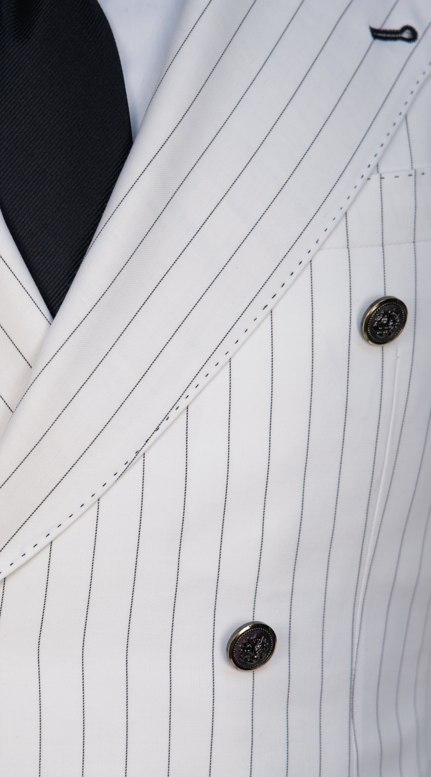 Ivory Pinstripe Wool Suit