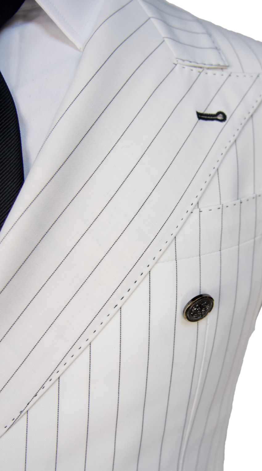 Ivory Pinstripe Wool Suit
