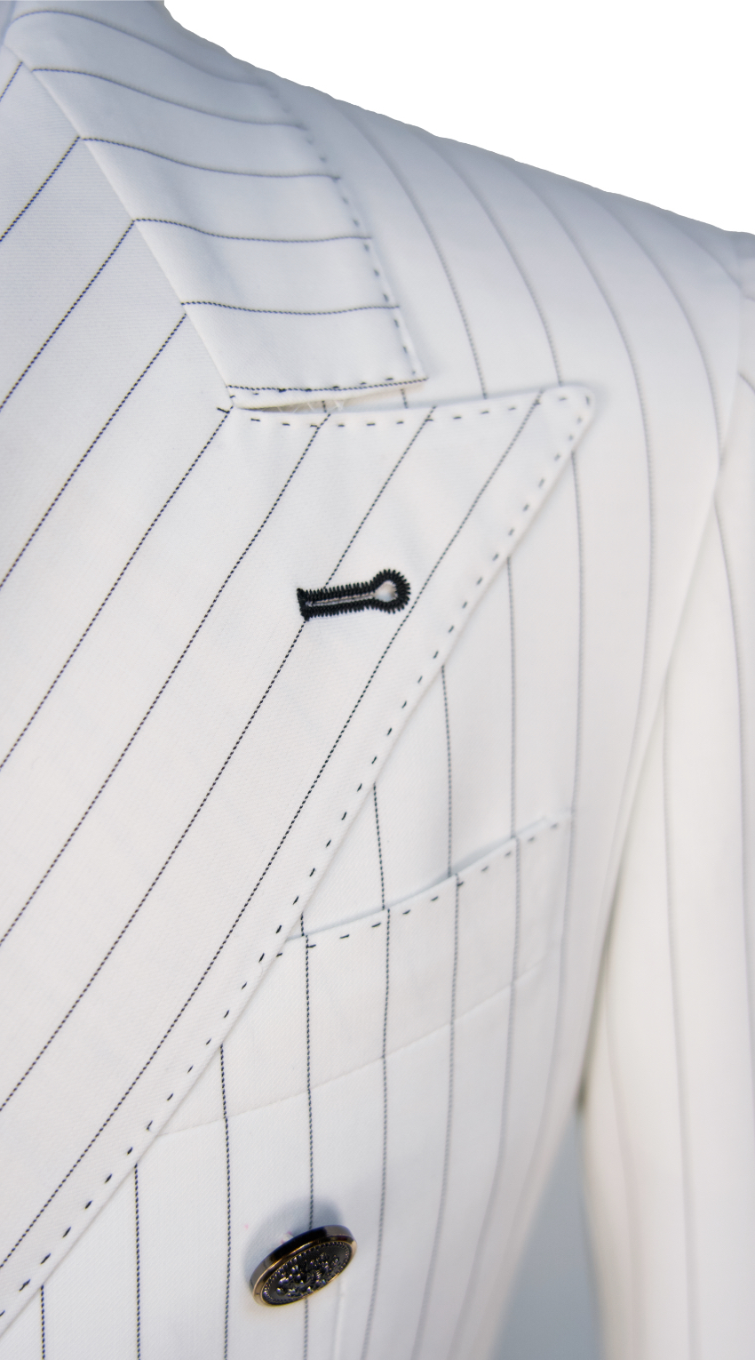 Ivory Pinstripe Wool Suit