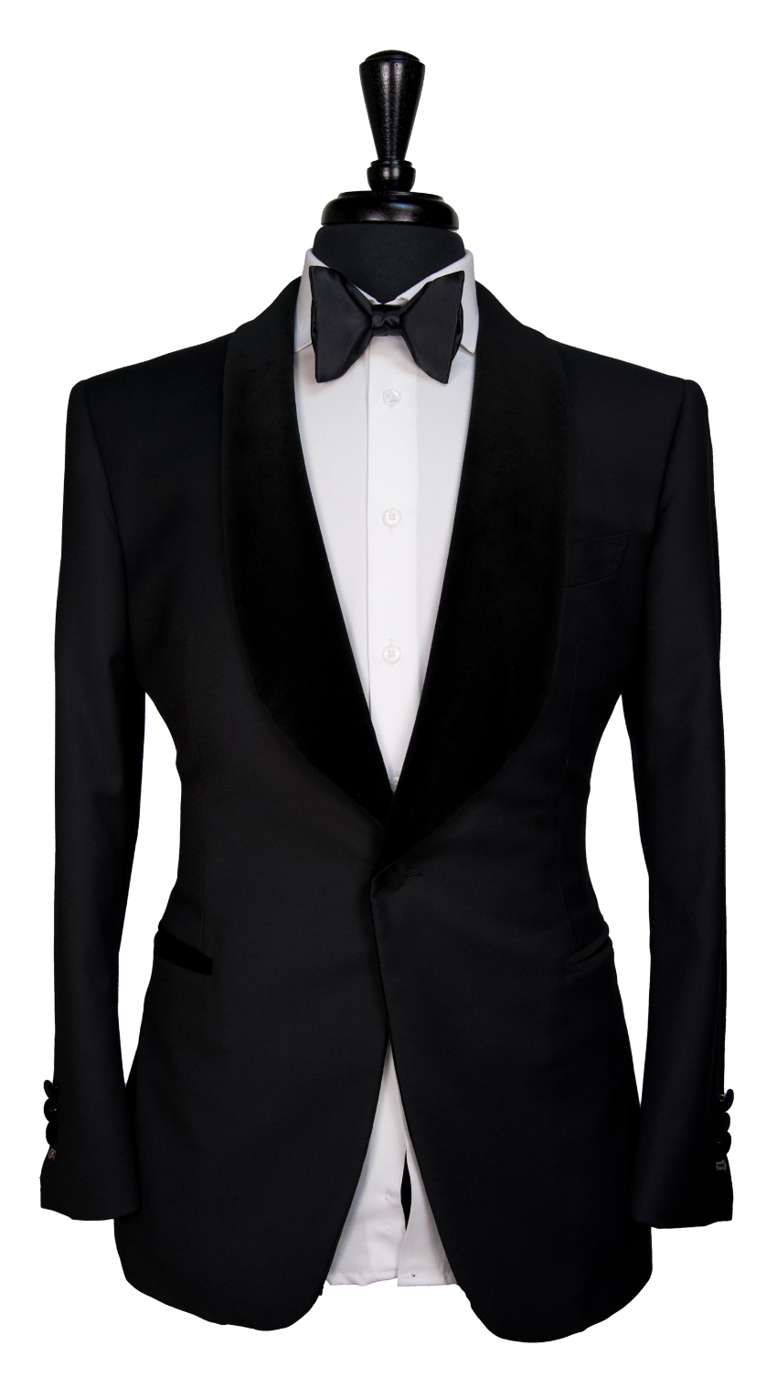 Black Dotted Textured Tuxedo