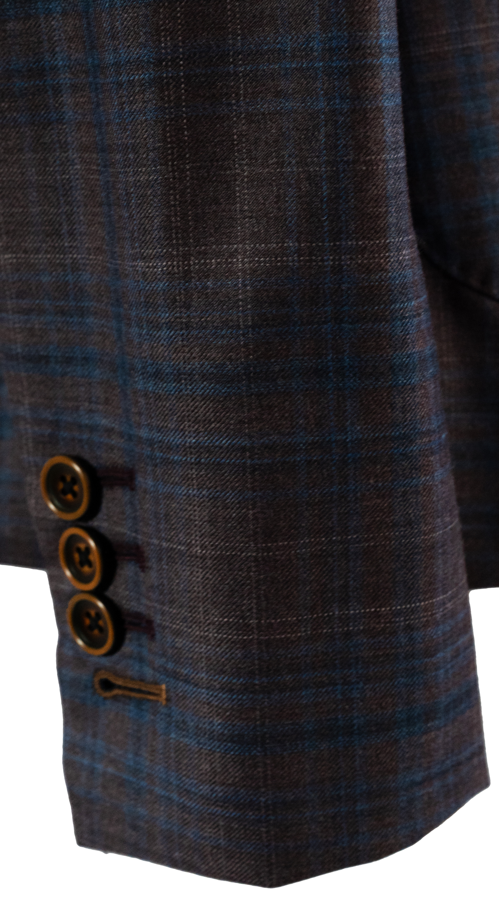 Mocha Blue Plaid Three-Piece Suit 