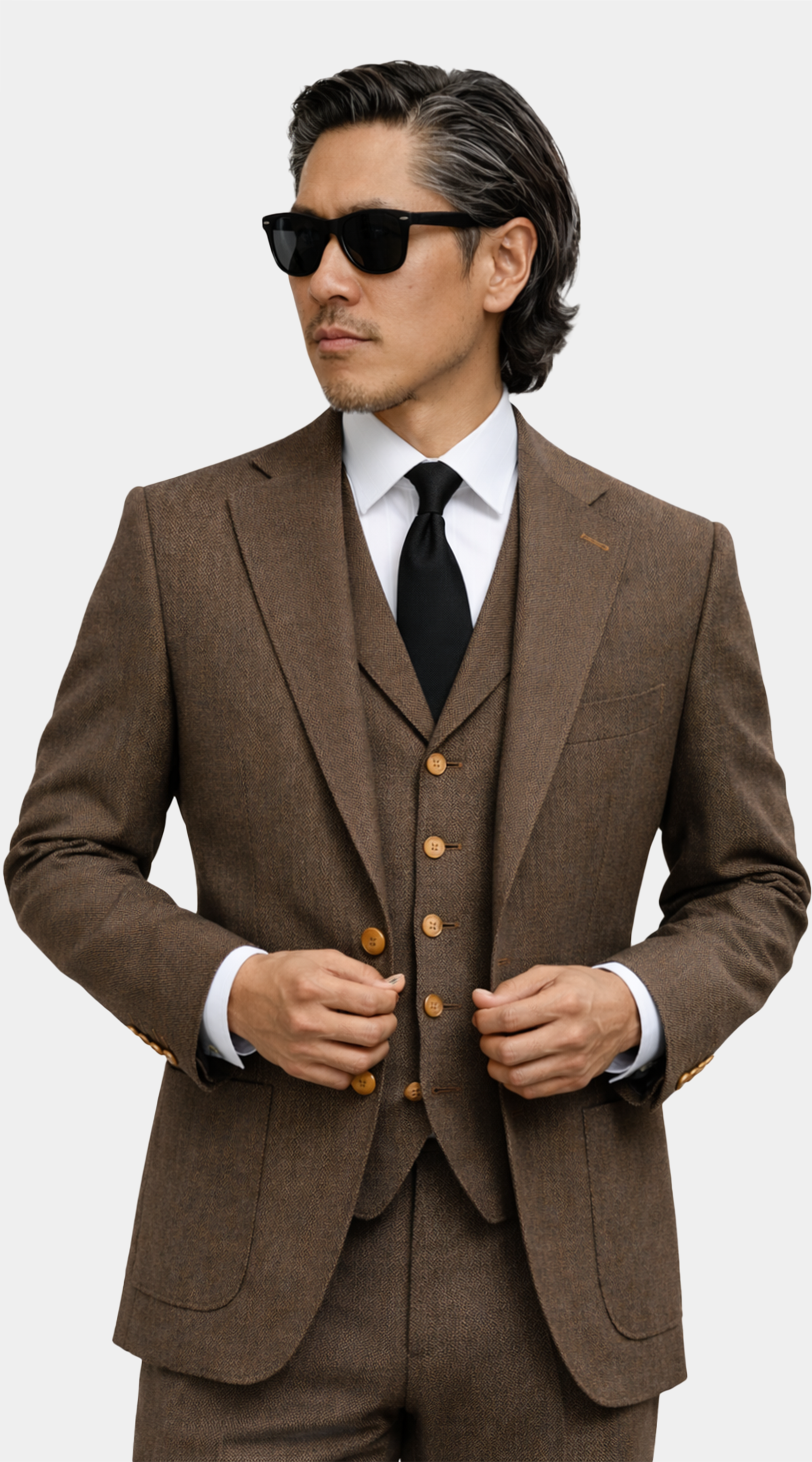 Mocha Brown Birdseye Wool Suit