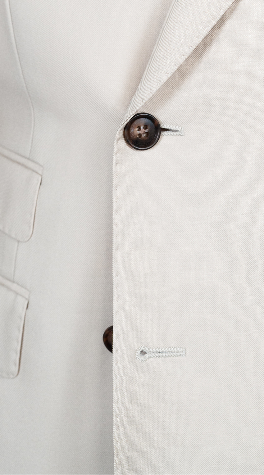 Ivory Double-Breasted Wool Suit