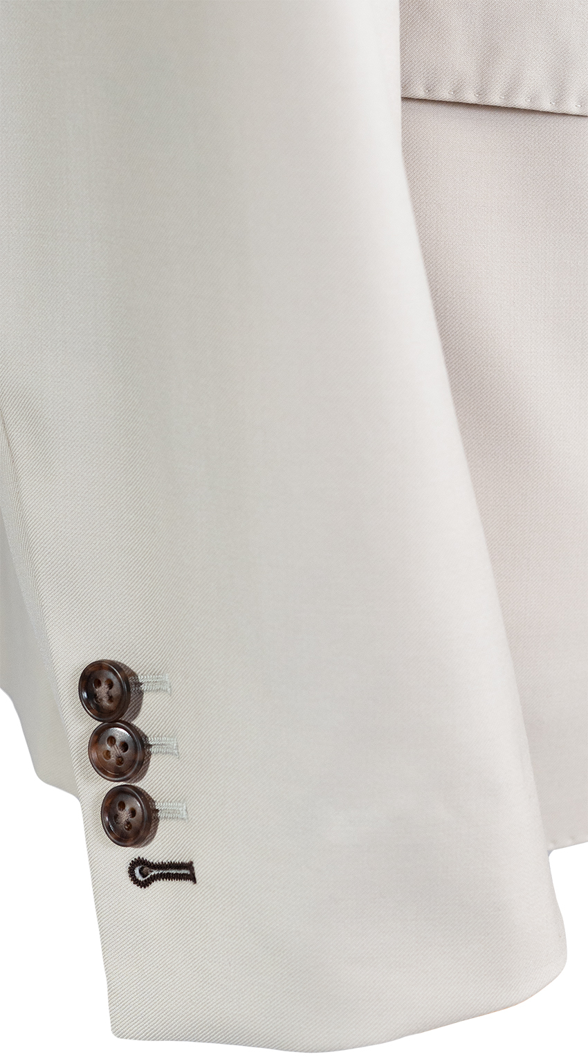 Ivory Double-Breasted Wool Suit