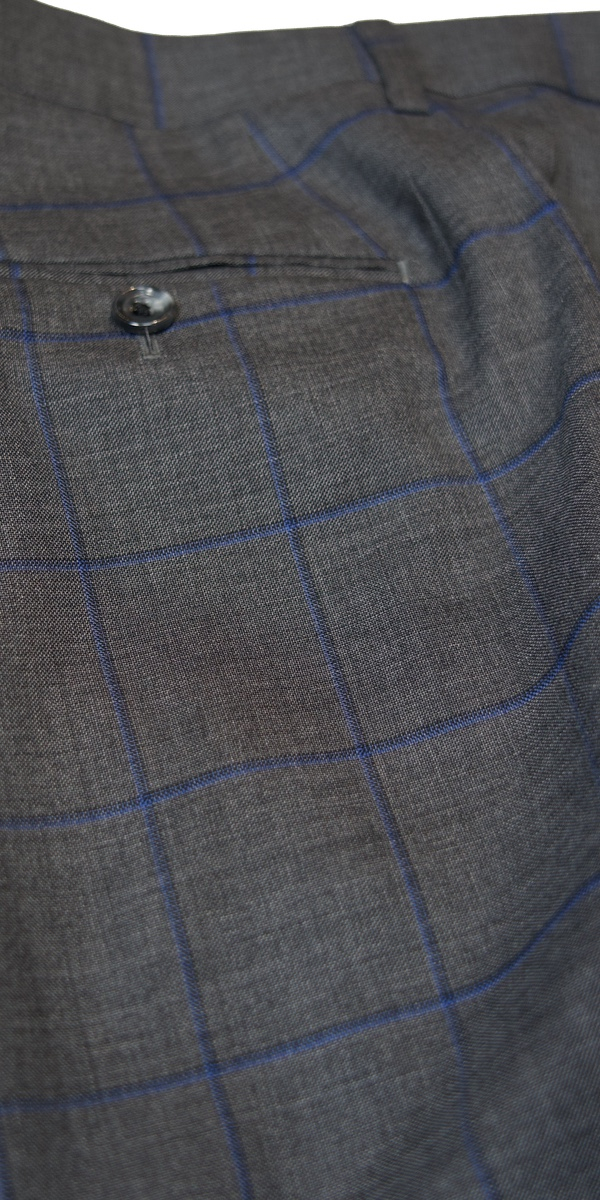 Grey with Blue Windowpane Suit