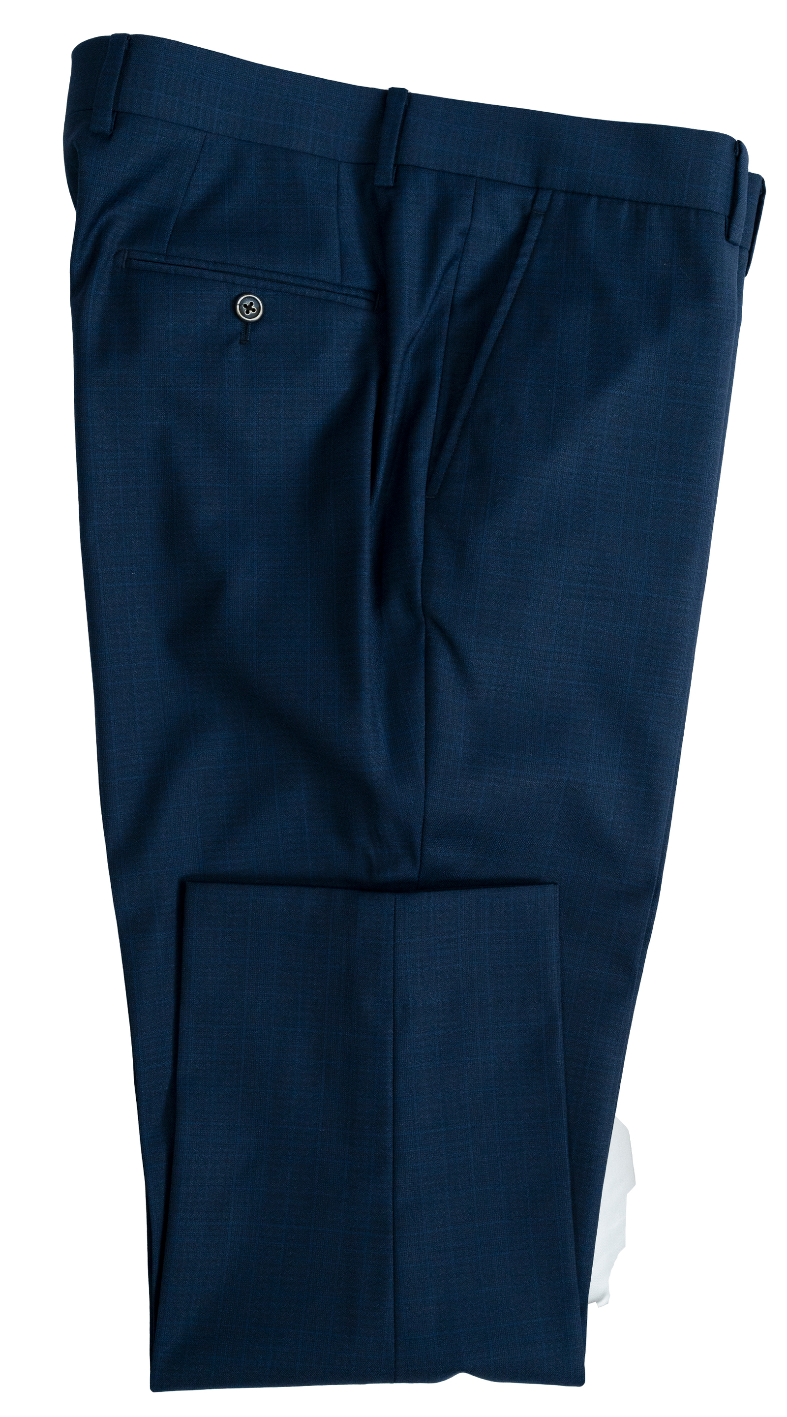 Blue Melange Plaid Double-Breasted Suit