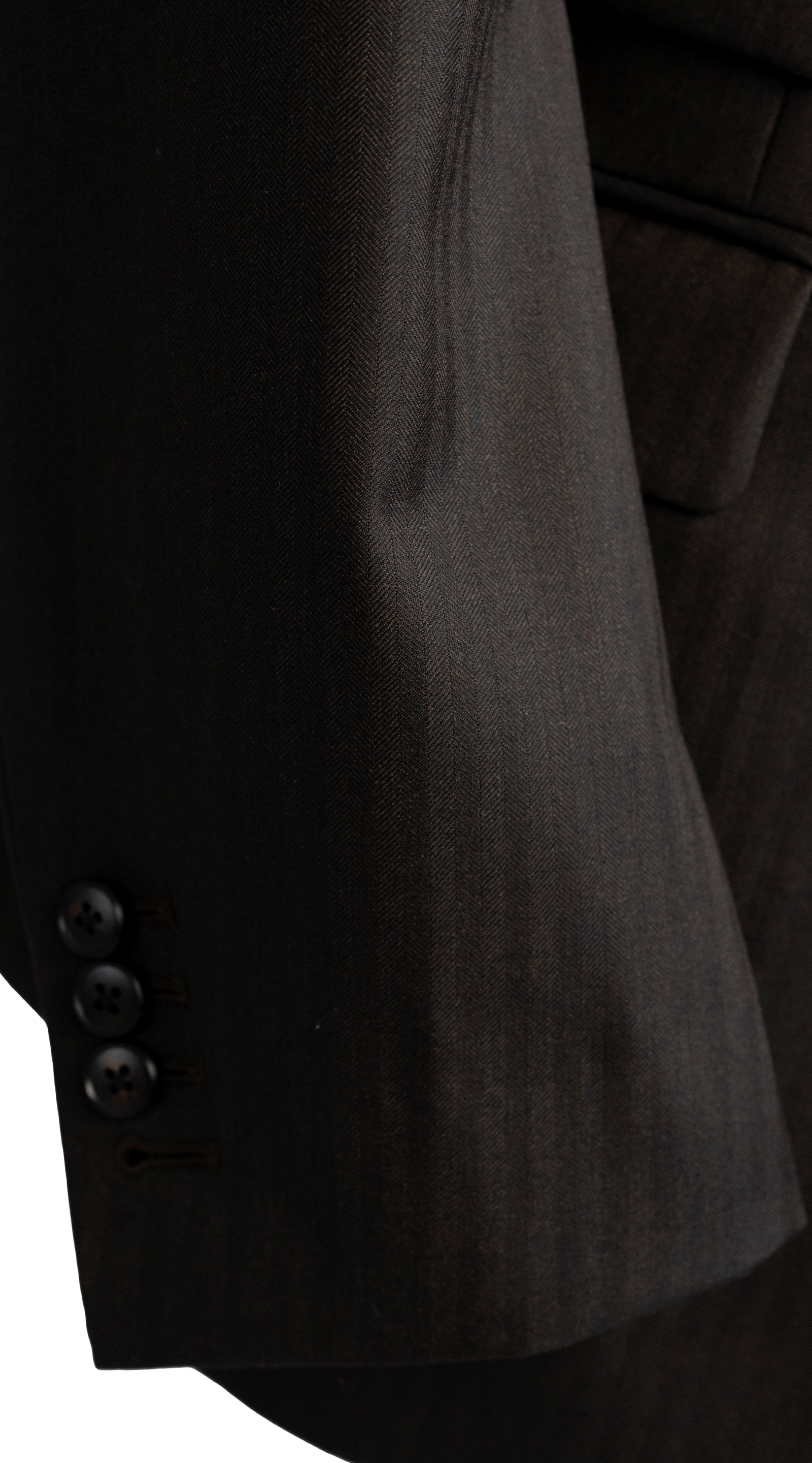 Espresso Herringbone Three-Piece Suit