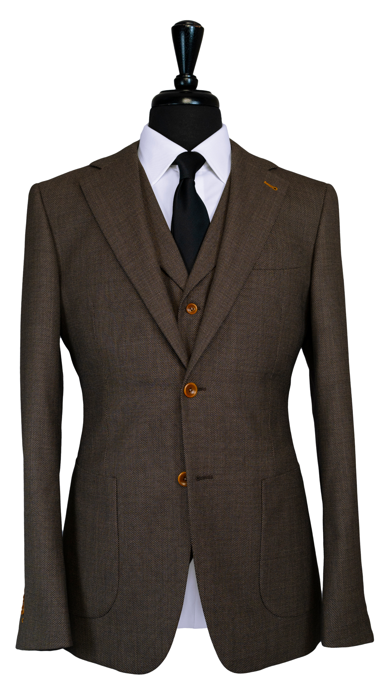 Mocha Brown Birdseye Wool Suit