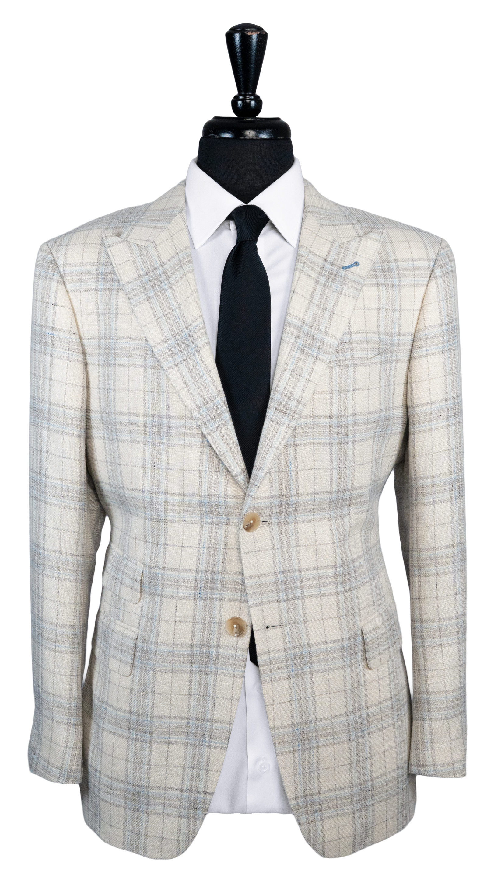Beige Brown Plaid Suit