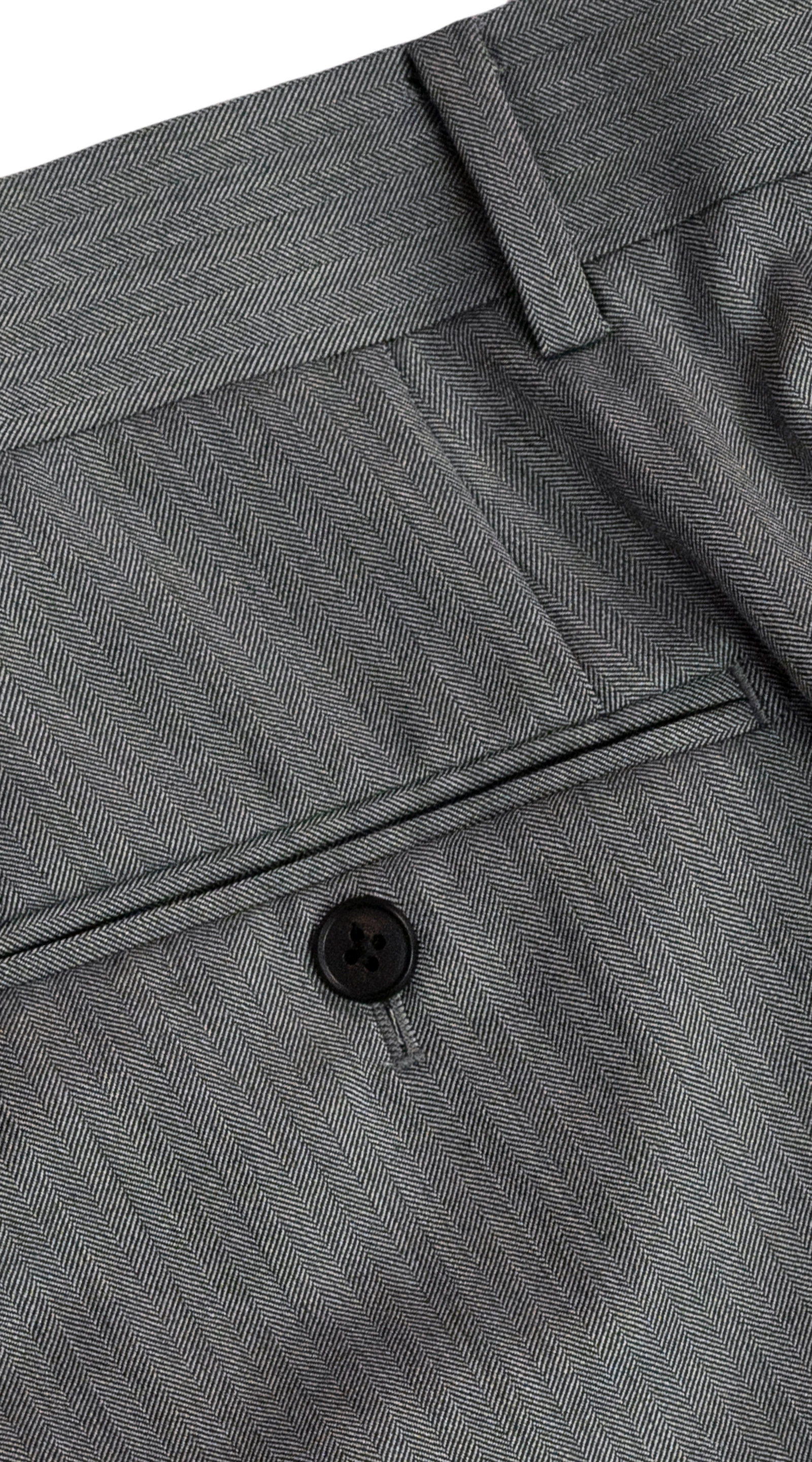 Silver Herringbone Three-Piece Suit