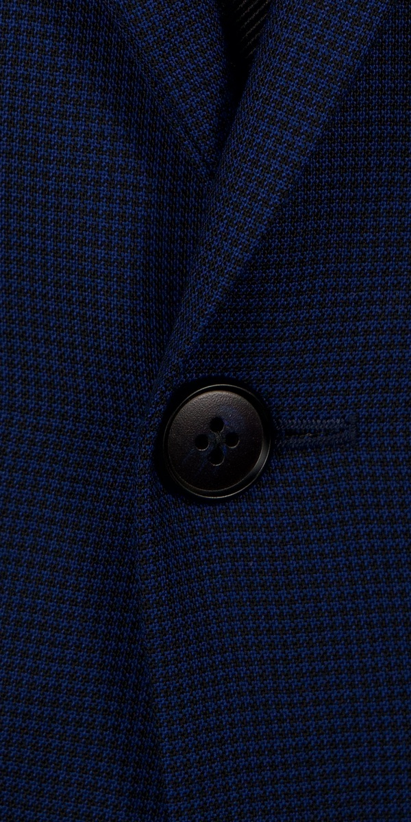 Blue Houndstooth Comfort Wool Suit
