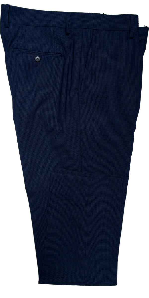 Blue Houndstooth Comfort Wool Suit
