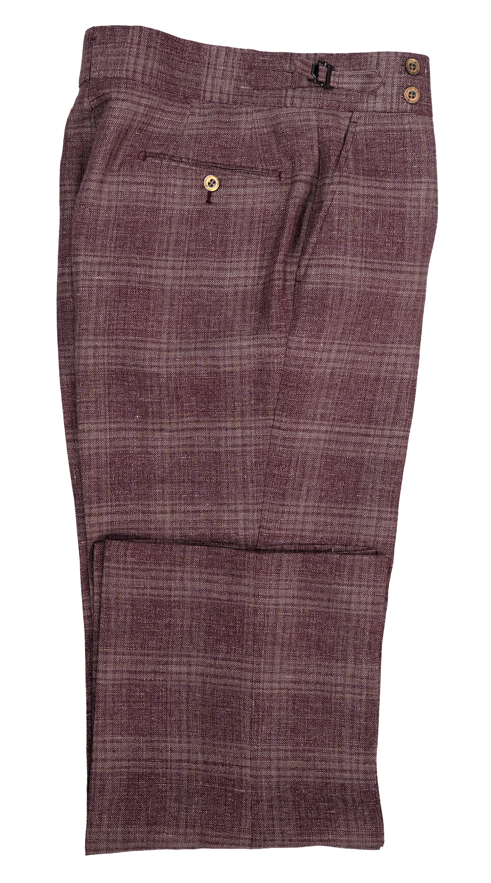 Plum Glen Check Double-Breasted Suit