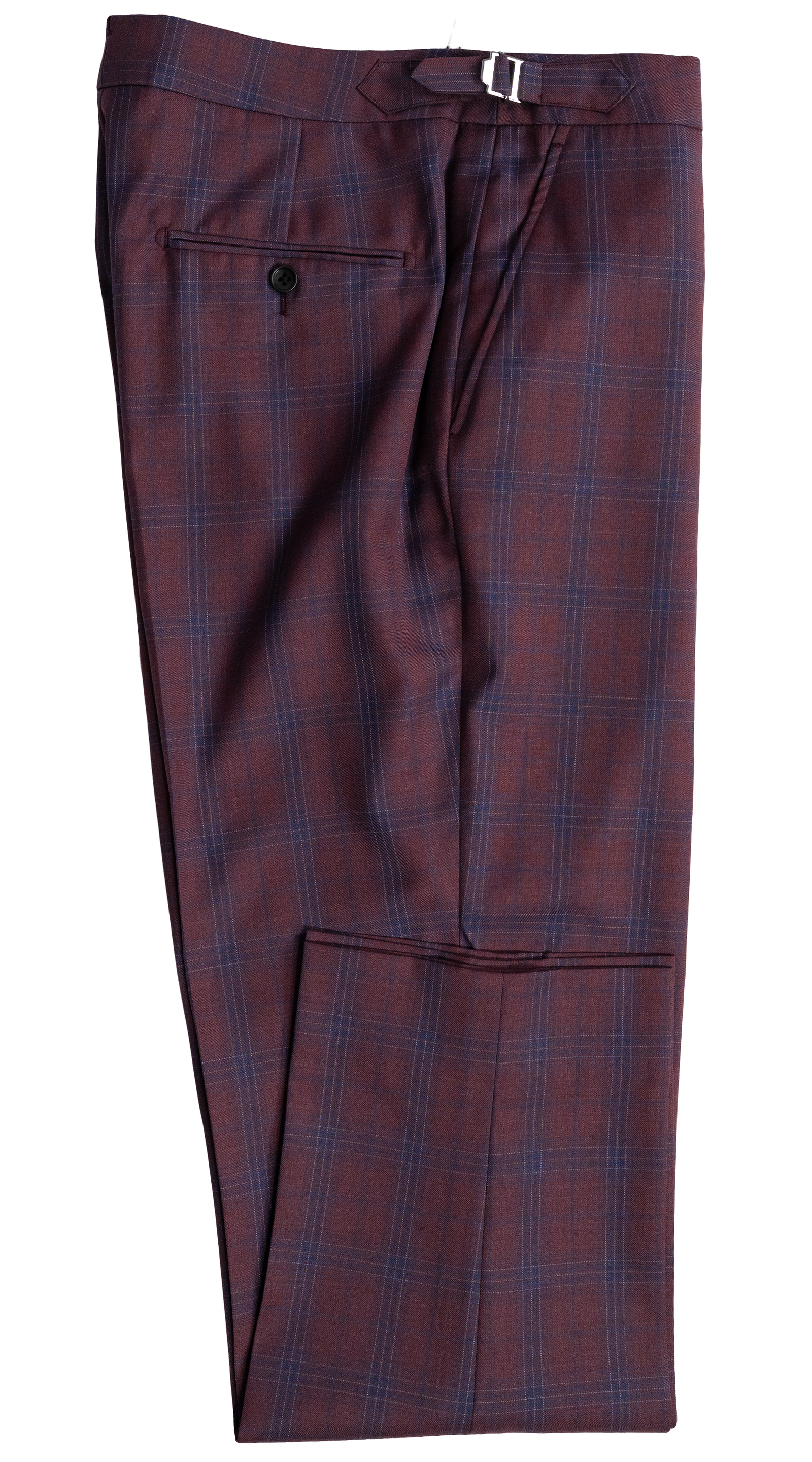 Plum Navy Plaid Wool Suit 