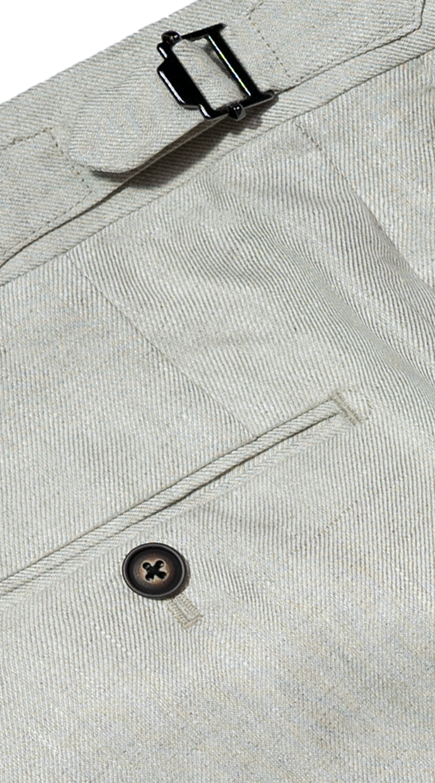 Beige Linen Blend Suit