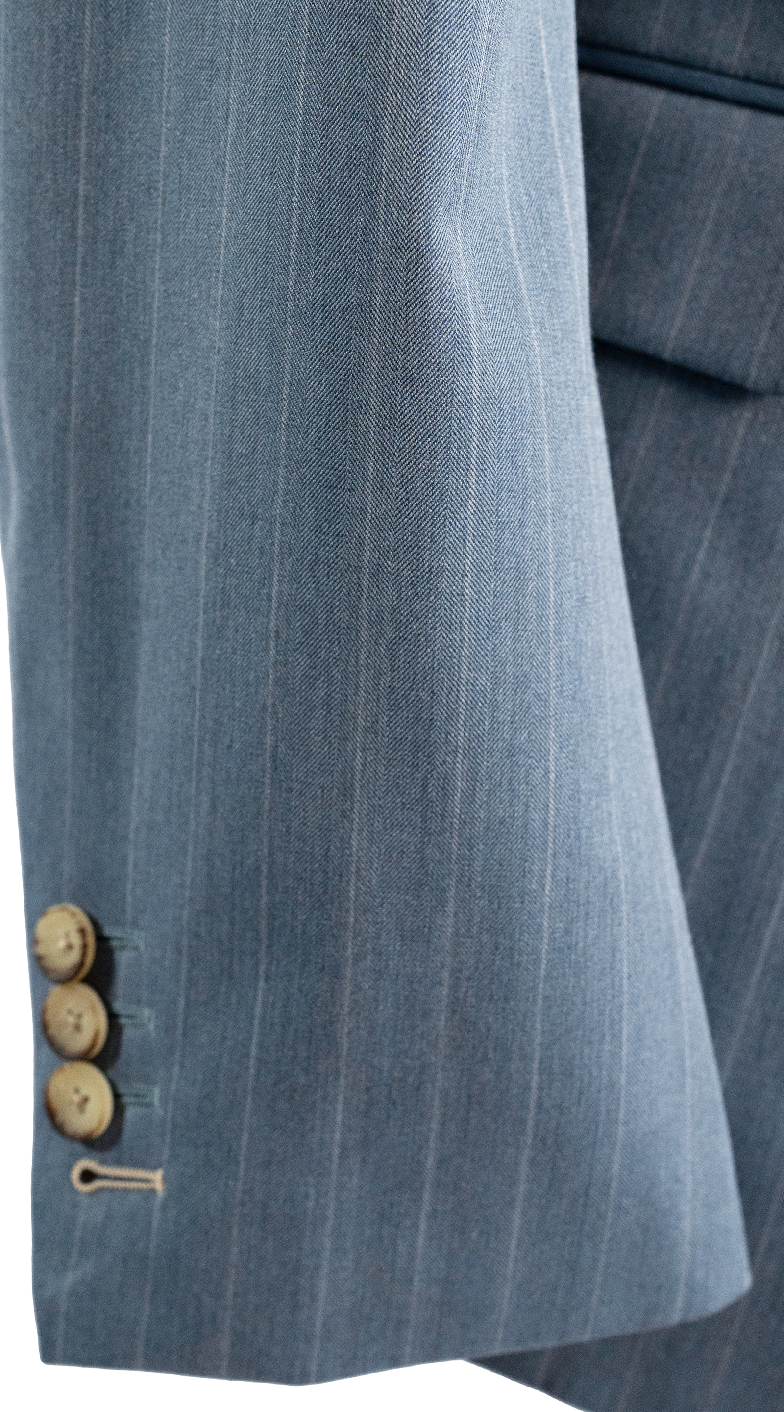 Powder Blue Pinstripe Wool Suit