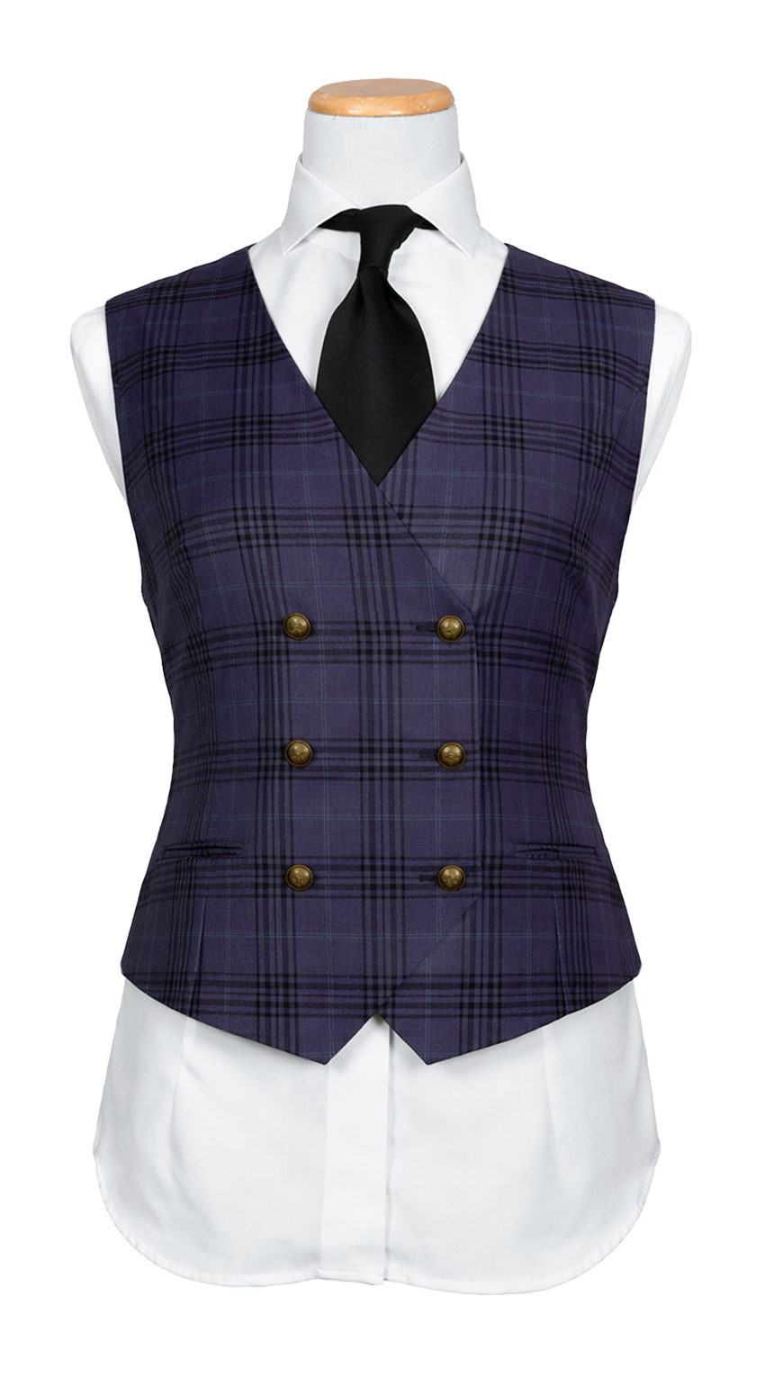 Purple Glen Plaid Three-Piece Suit