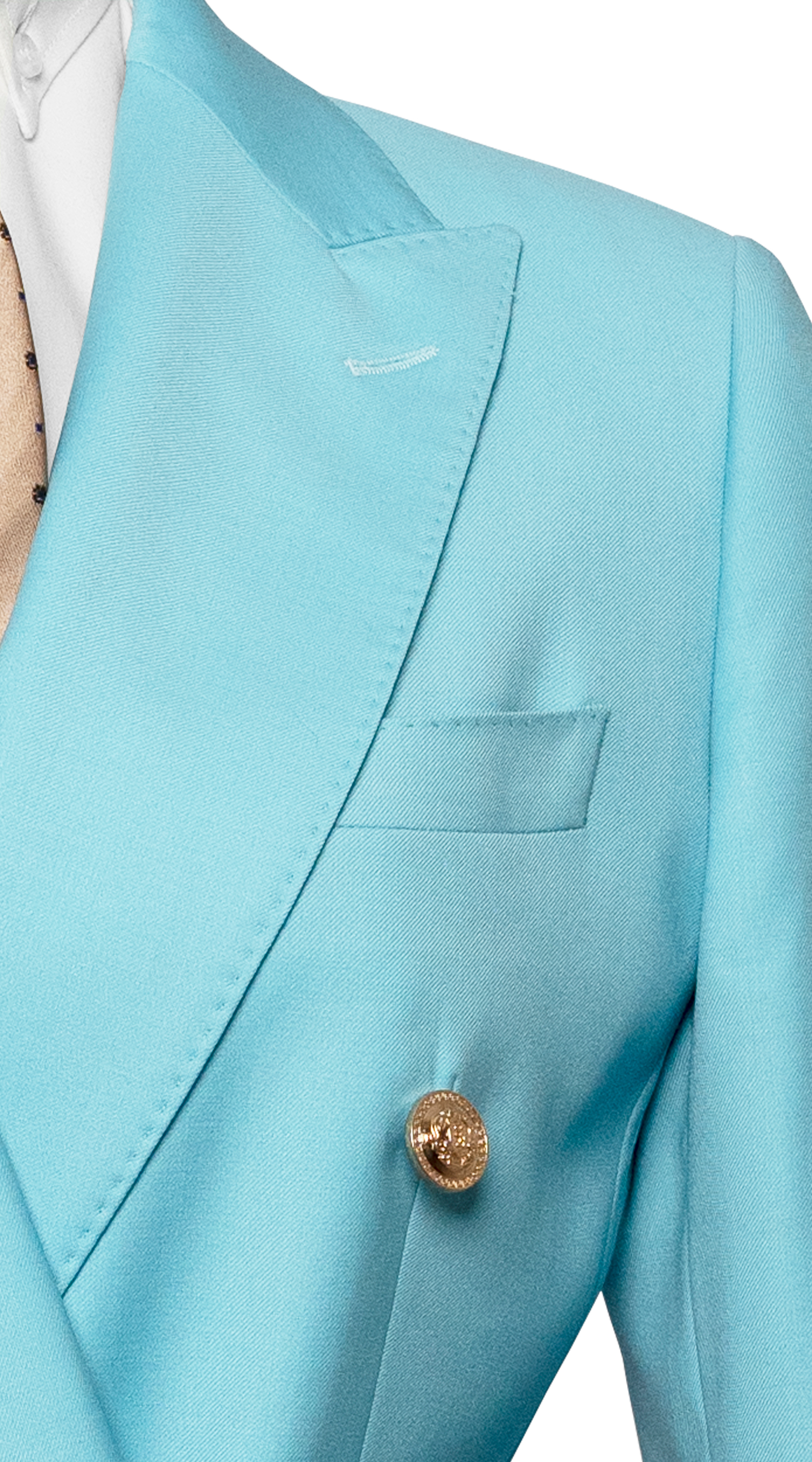 Complet Croisé Bleu Céruléen