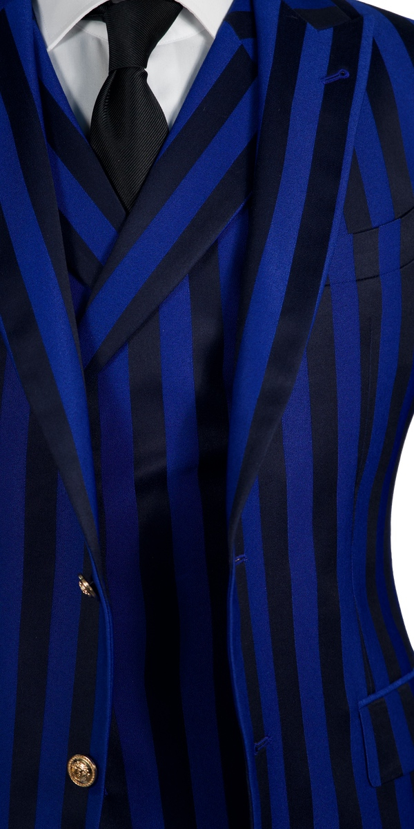 Royal and Navy Blue Stripe Suit