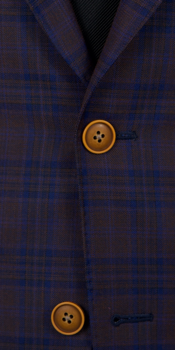 Plum Checkered Wool Suit