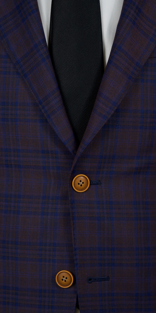 Plum Checkered Wool Suit