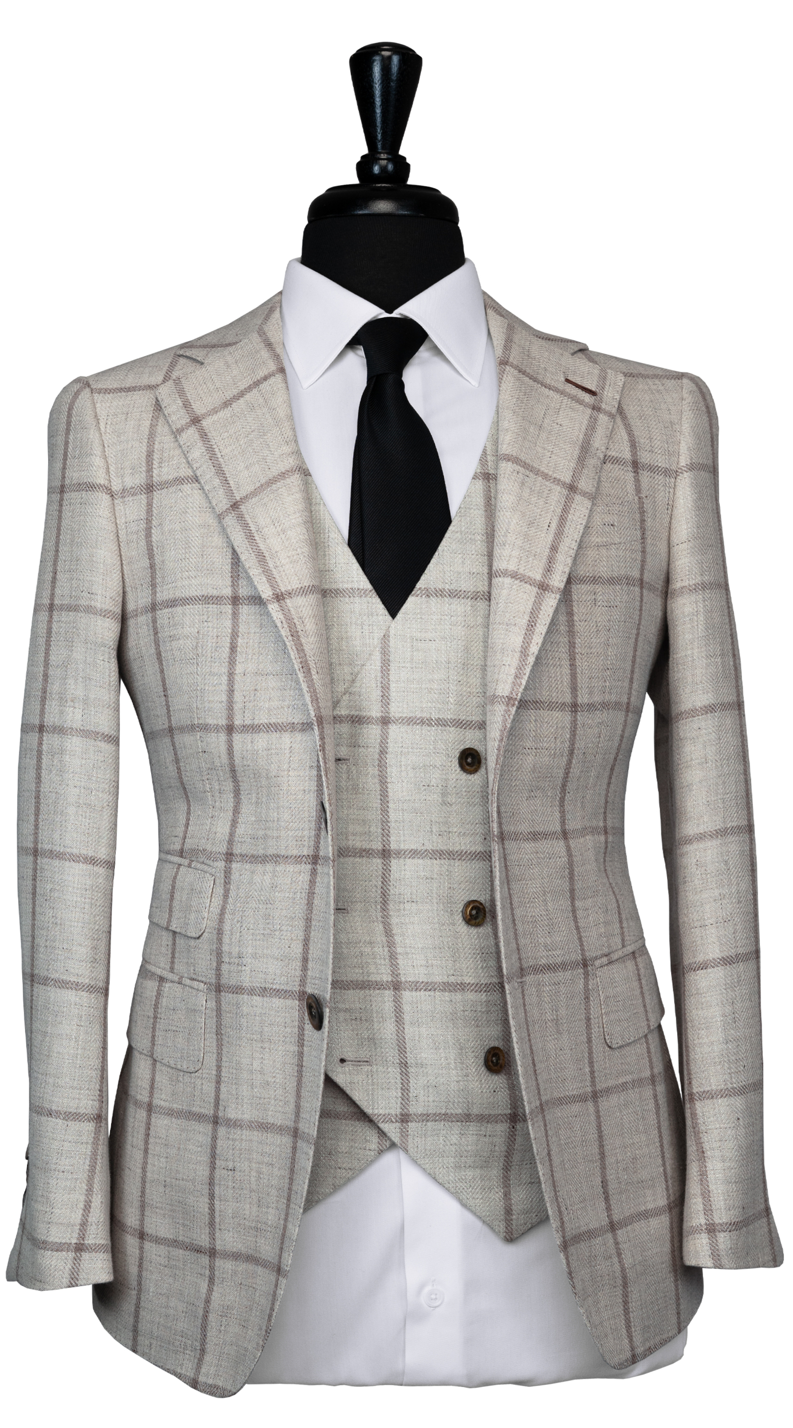 Sandstone Windowpane Wool Suit