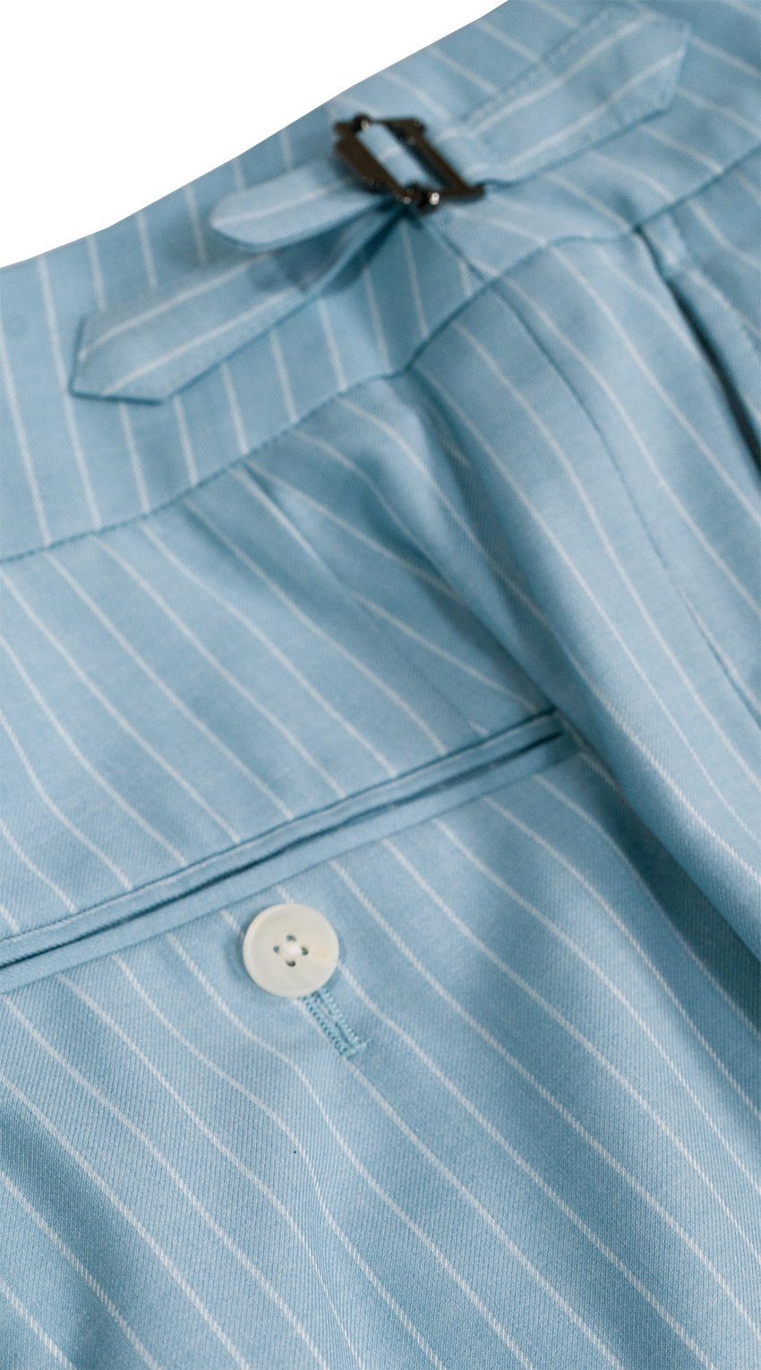 Sky Blue Pinstripe Double-Breasted Suit