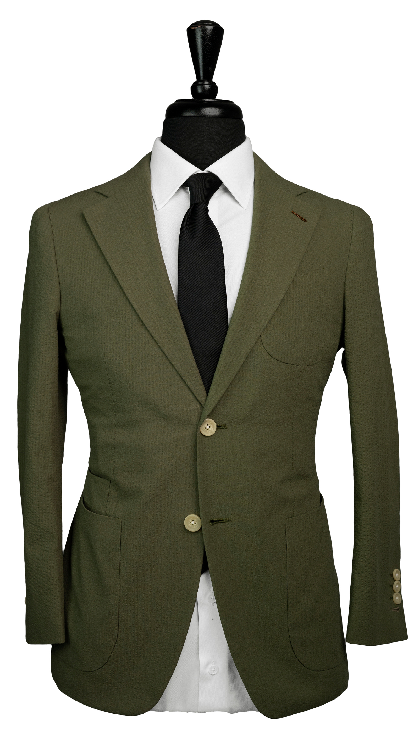 Complet Seersucker Vert Armée