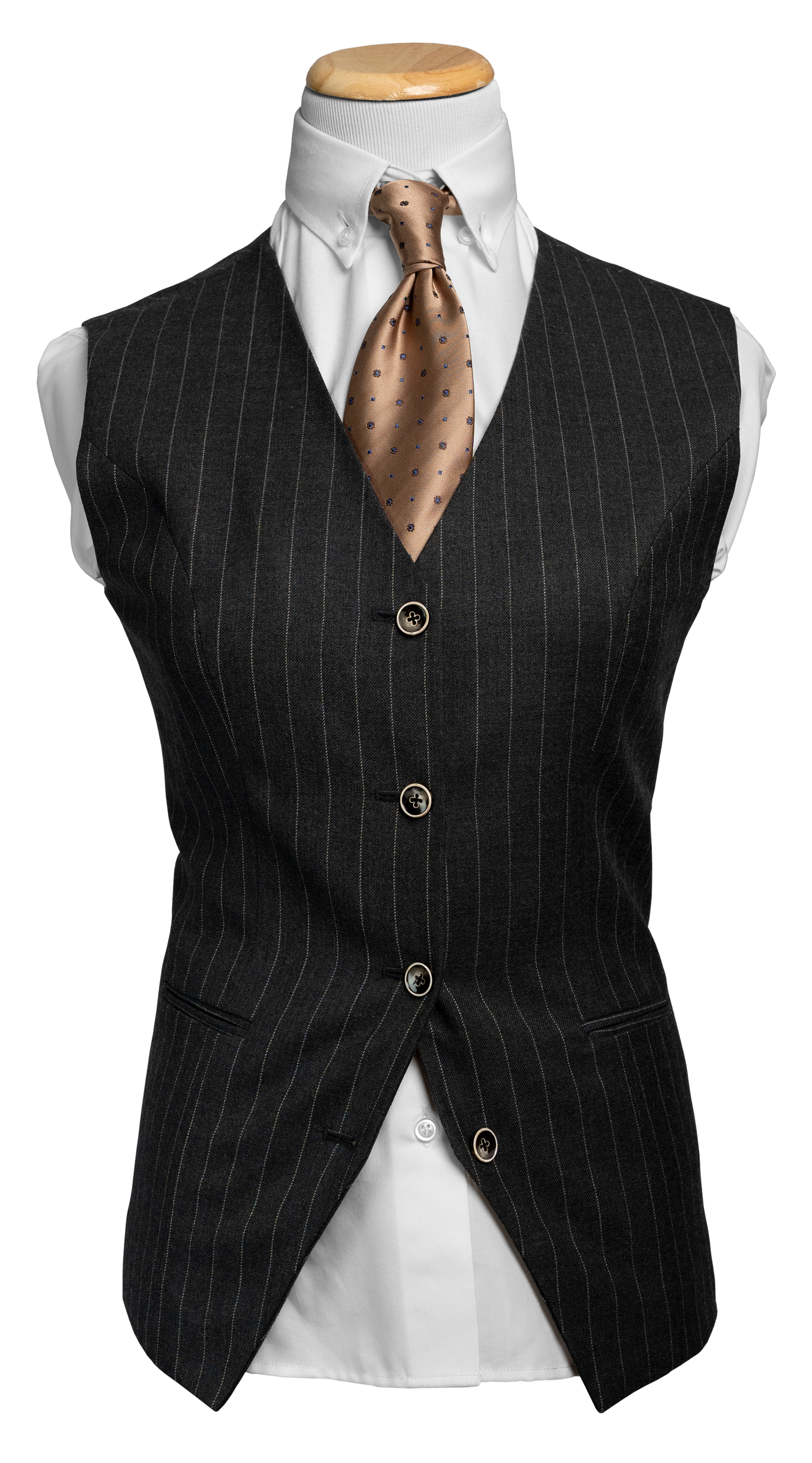 Charcoal Pinstripe Double-Breasted Suit