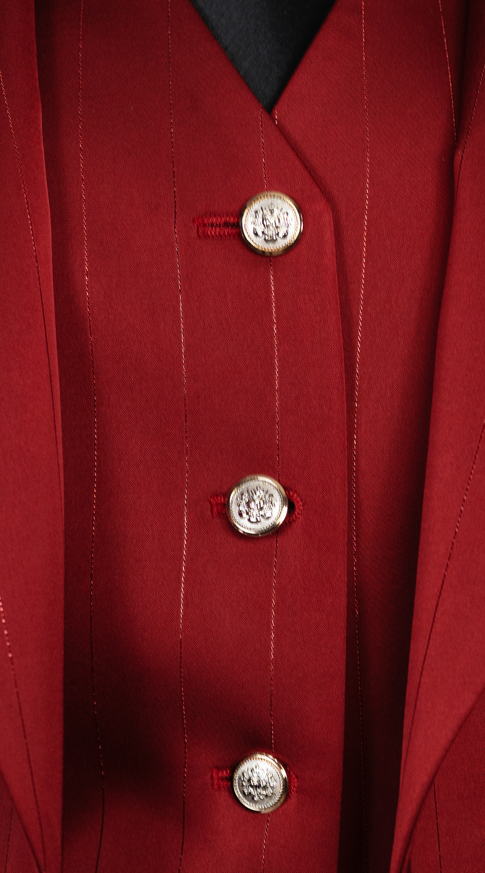 Crimson Red Pinstripe Suit 