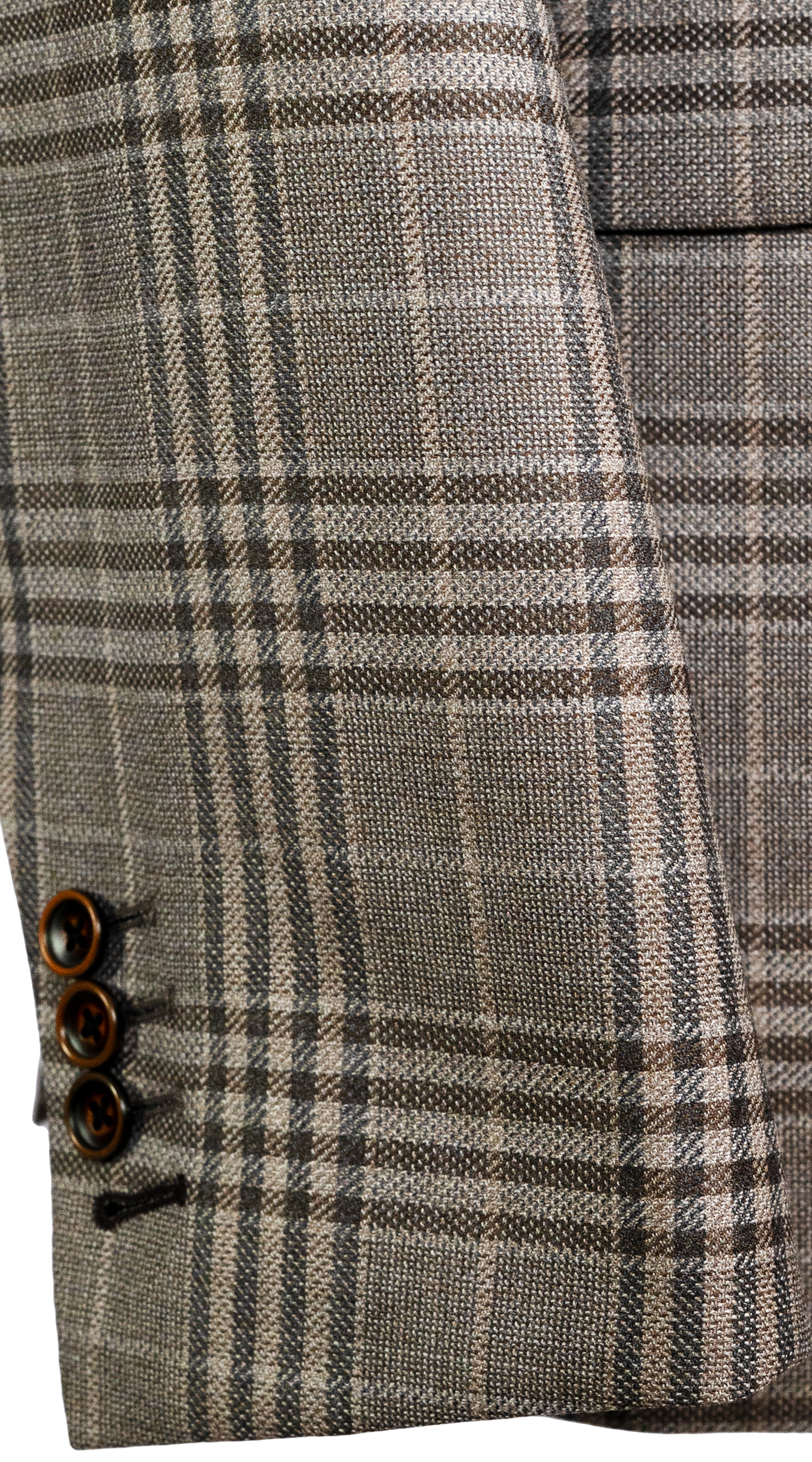 Taupe Brown Glen Plaid Wool Suit