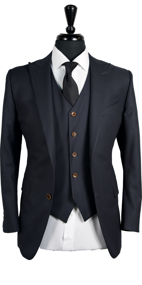 Complet bleu birdseye en laine