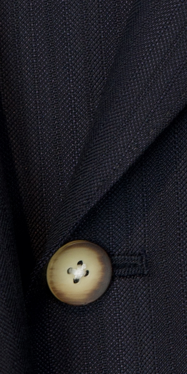 Midnight Blue Herringbone Striped Suit