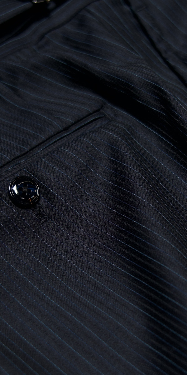 Complet Laine à Rayures Bleu Denim