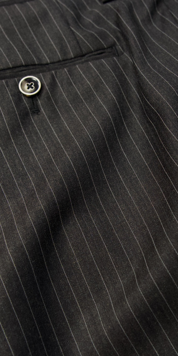 Chocolate Striped Wool Suit