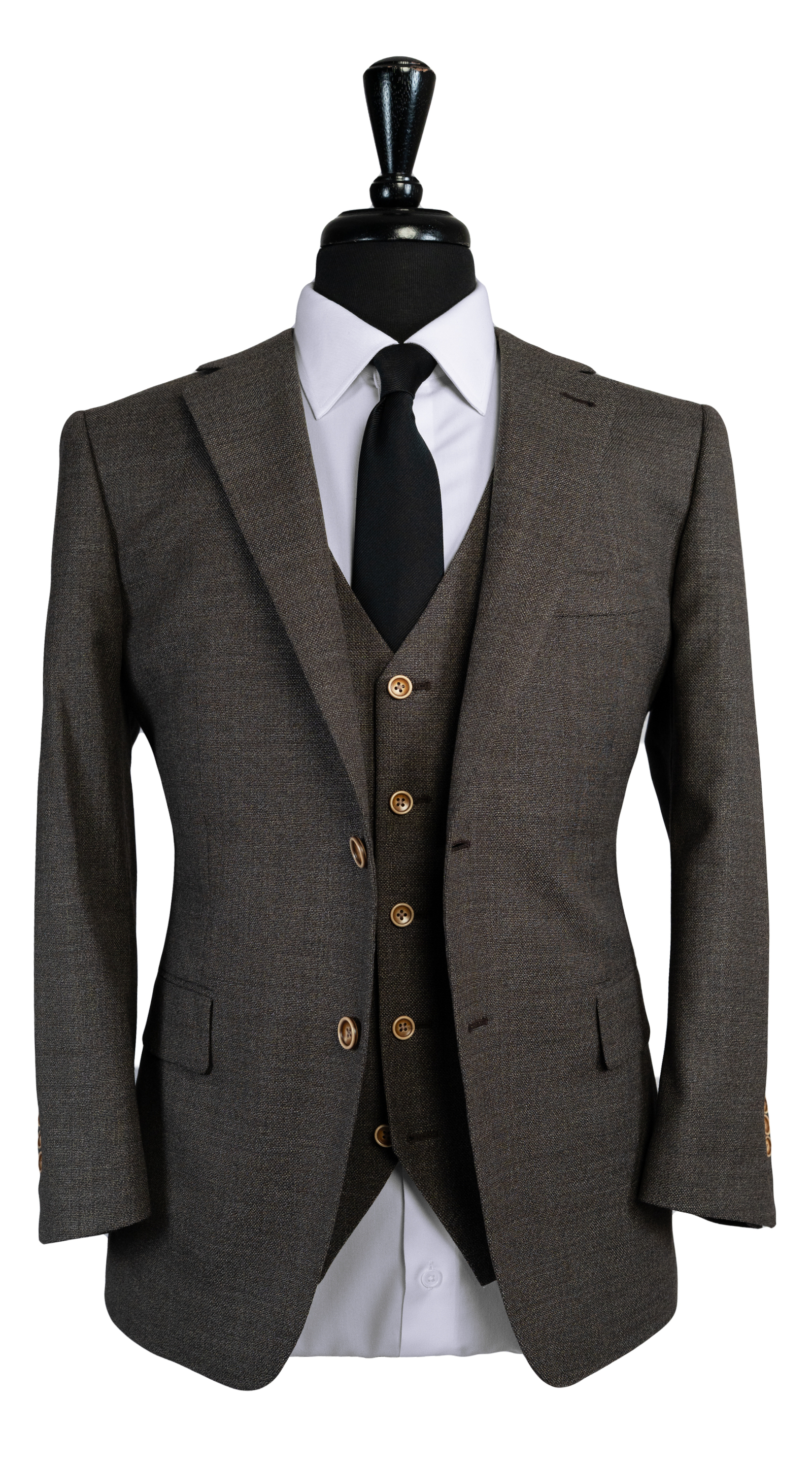 Walnut Brown Textured Wool Suit