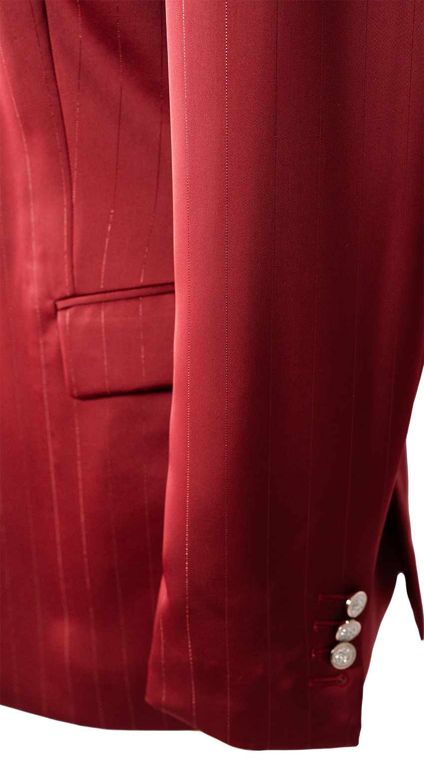 Crimson Red Pinstripe Suit 
