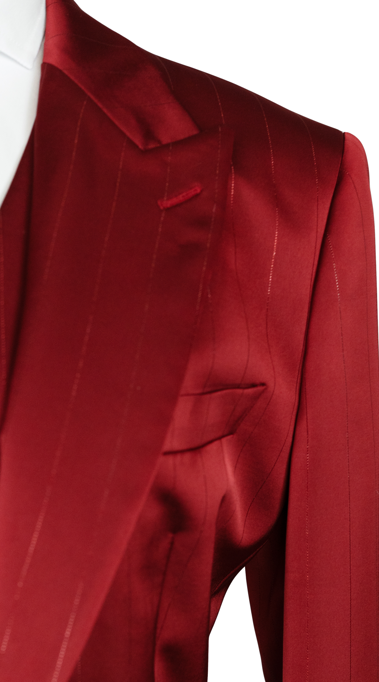 Crimson Red Pinstripe Suit 