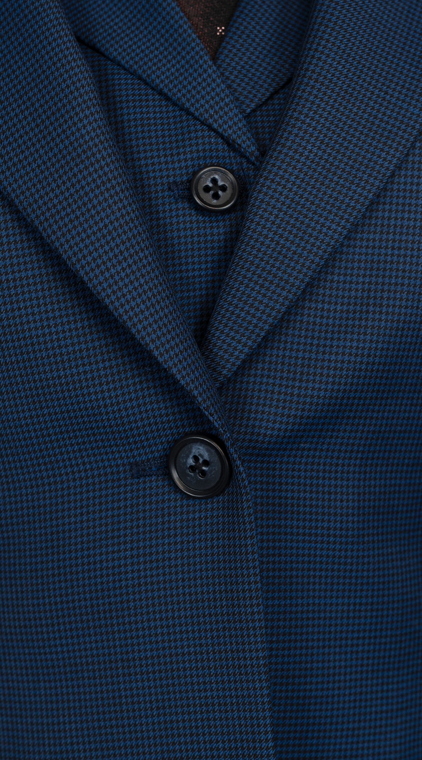 Complet Micro Pied-de-Poule Bleu Marine