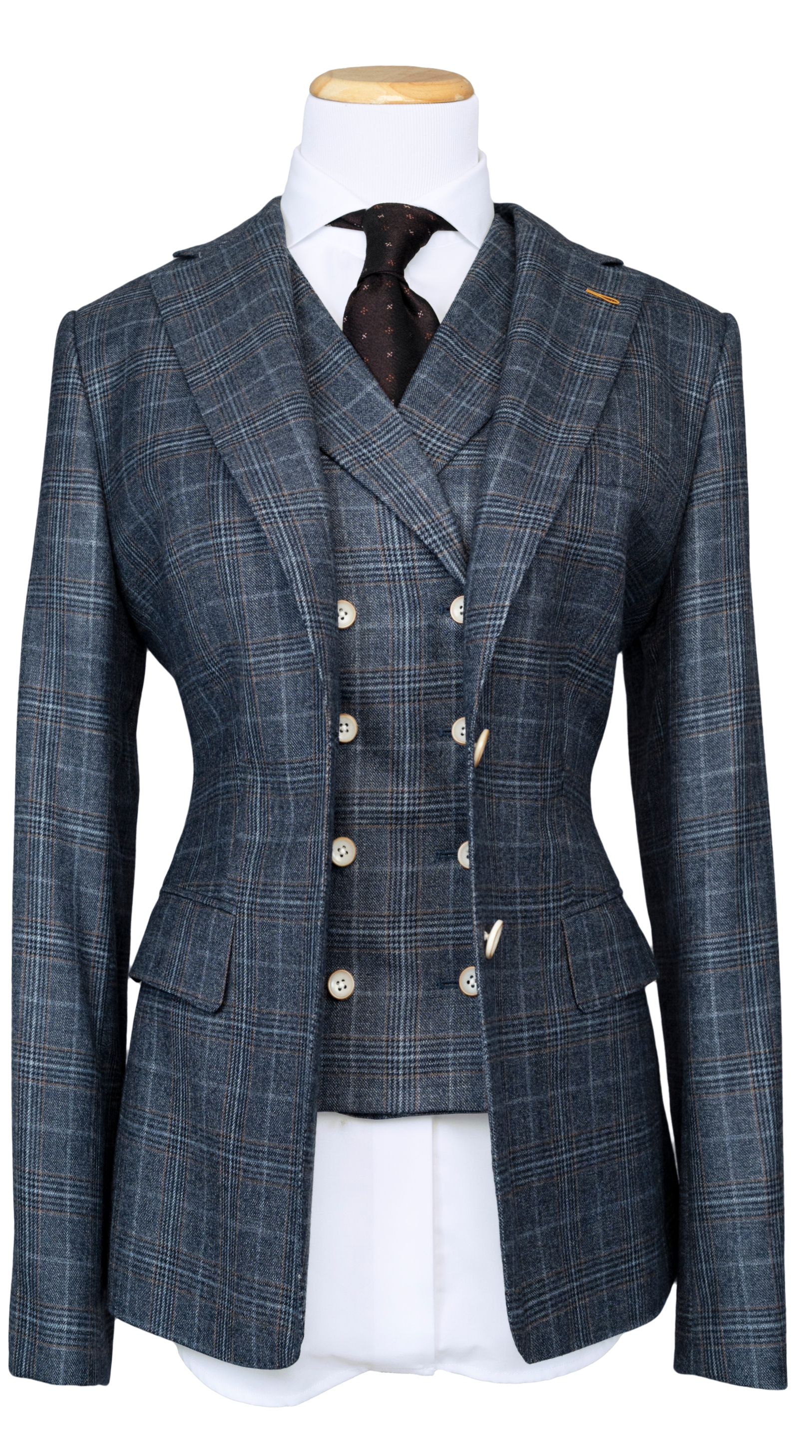Blue Glen Check Double-Breasted Suit
