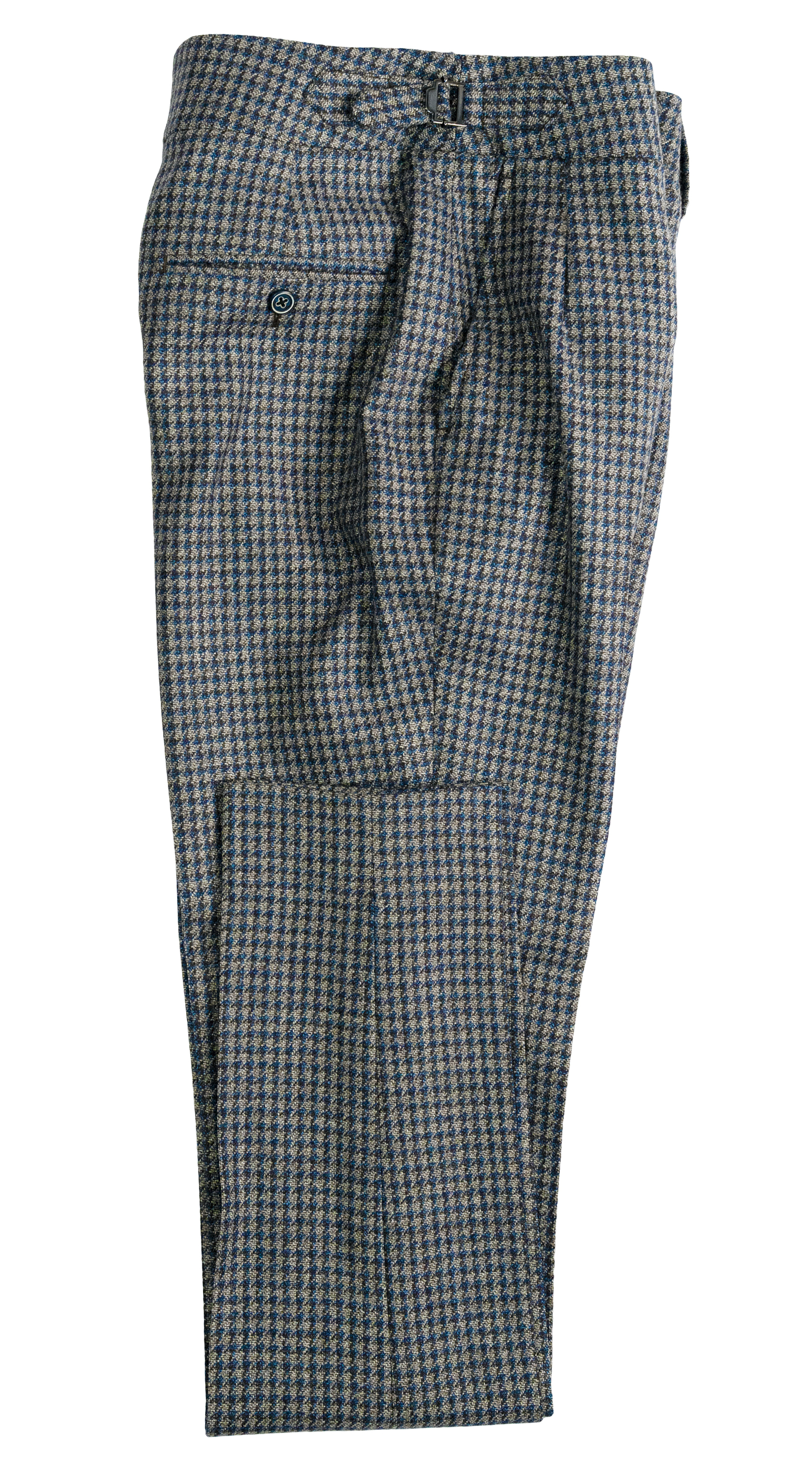Blue-Grey Houndstooth Wool Suit