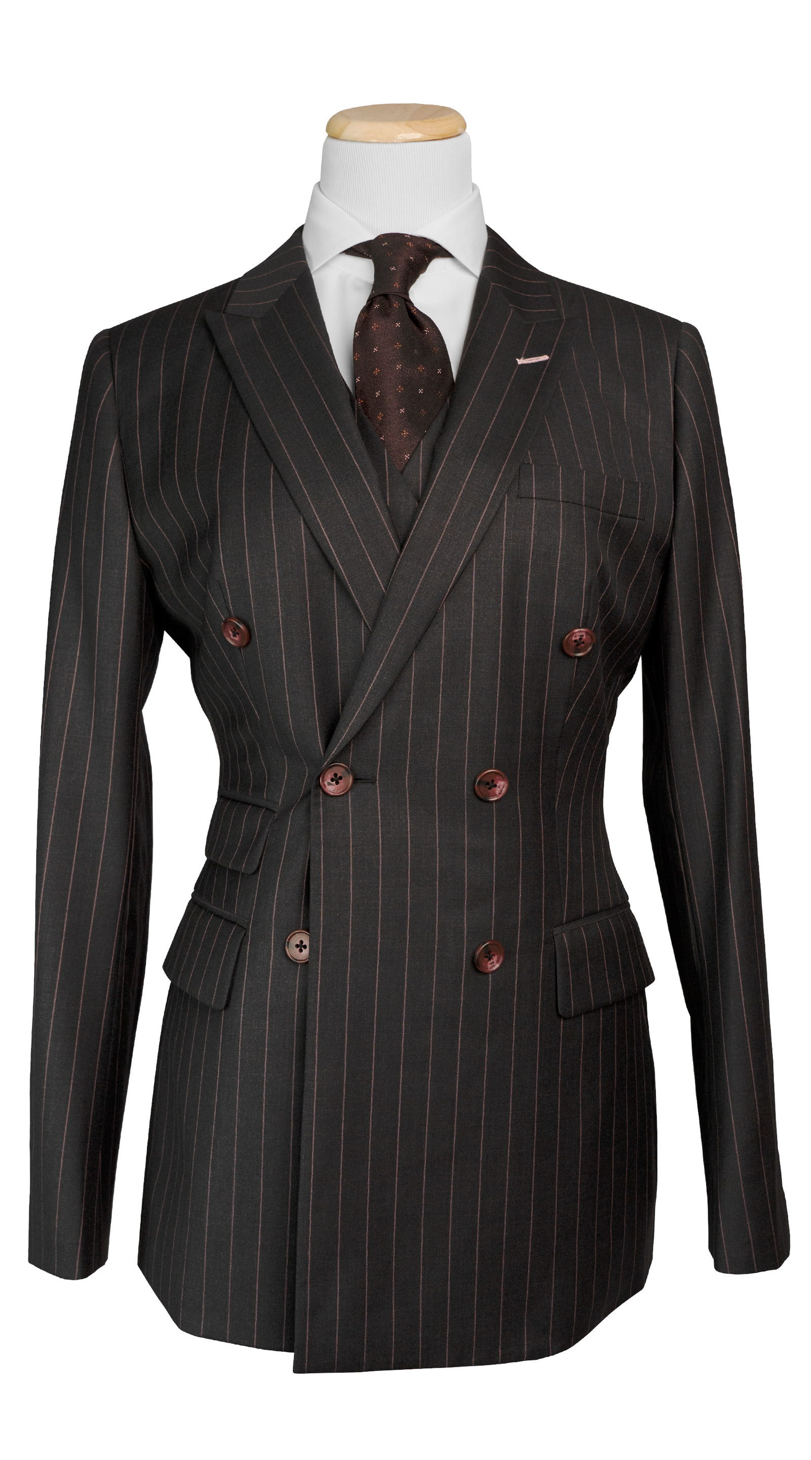 Chocolate with Pink Pinstripe Suit