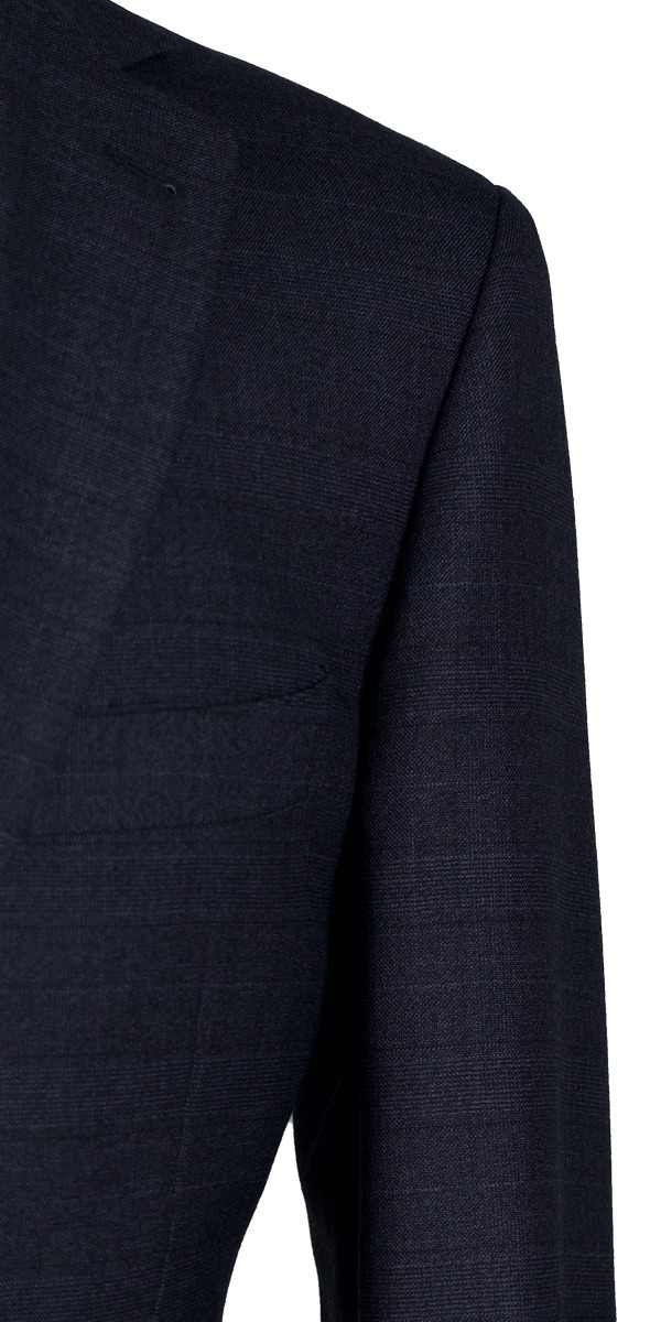 Denim Blue Prince of Wales Wool Suit